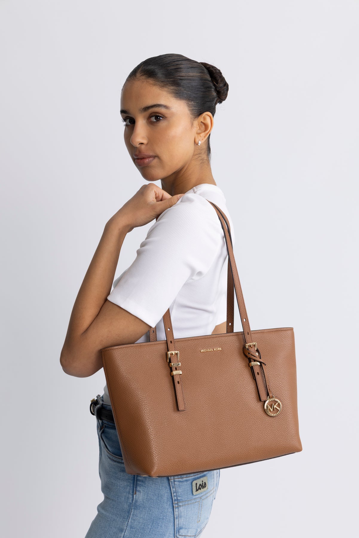 Michael Kors Md Ew Tz Tote - Luggage