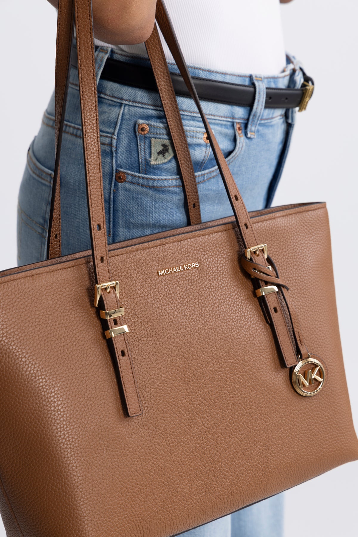 Michael Kors Md Ew Tz Tote - Luggage