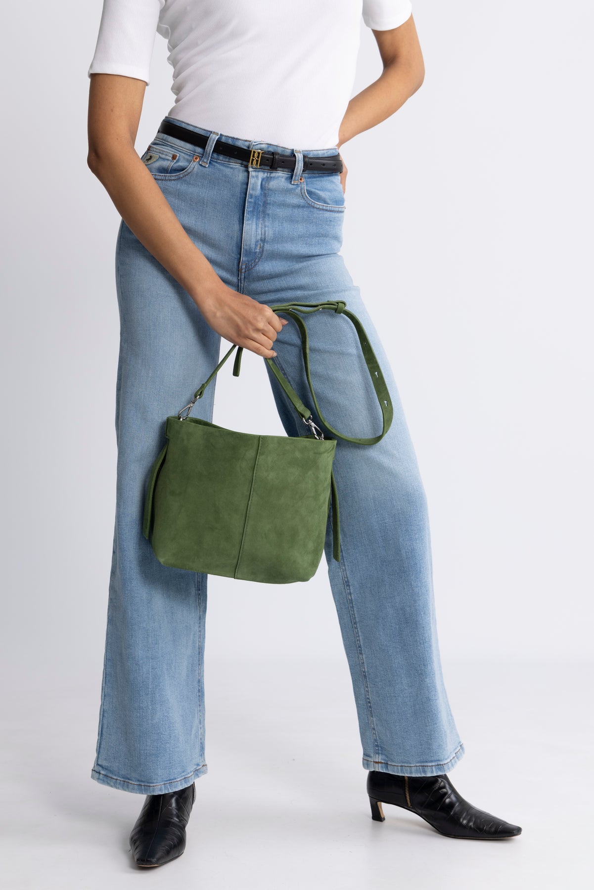 Suede Fraya Small Bag - Banana Palm Green