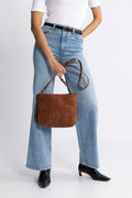 Suede Fraya Small Bag - Brown Tortoise Shell