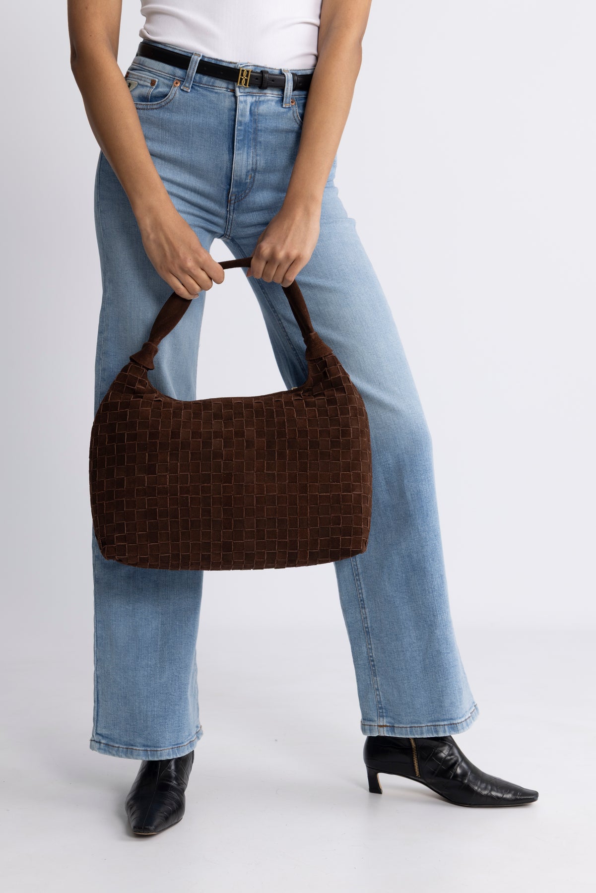 Big Dandy Braided Suede - Mörkbrun med guld