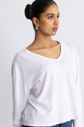 Sonoma Longsleeve V Neck - Vit