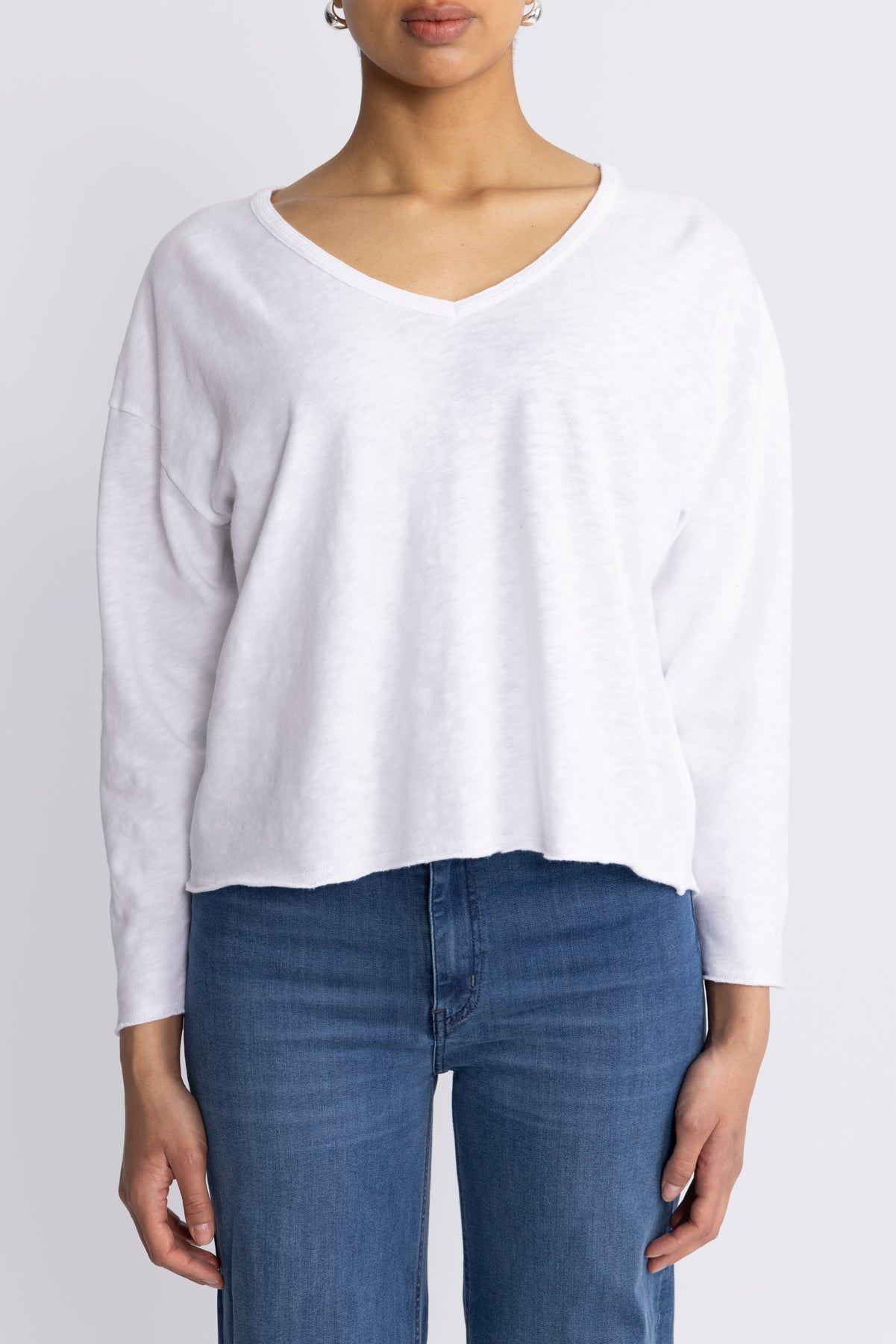 Sonoma Longsleeve V Neck - Vit