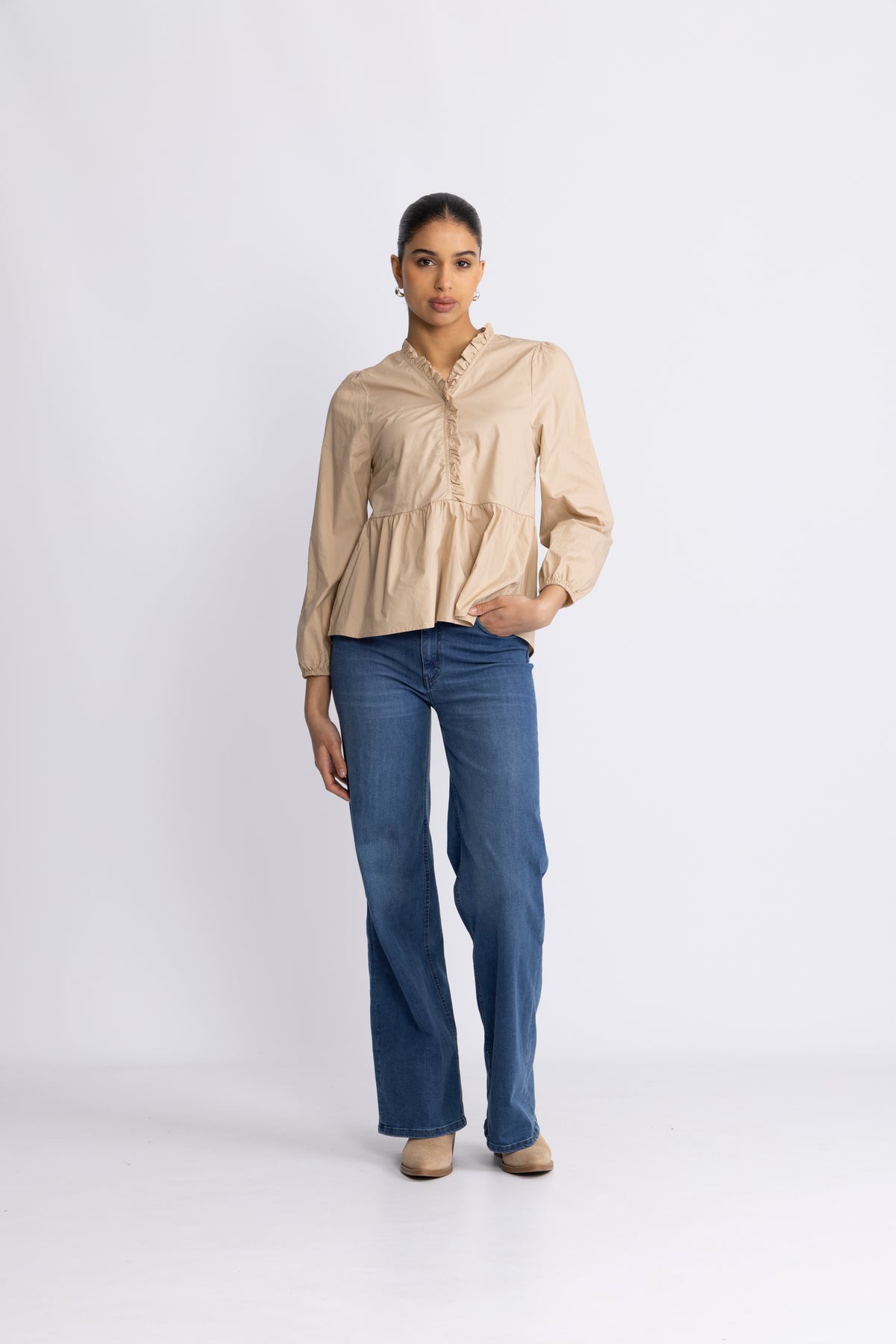 Matti Blouse Poplin - Sand