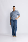 Co'Couture Dottiecc SS Blus - Dusty Blue