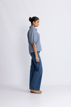 Dottiecc Ss Shirt - Dusty Blue