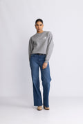 Strand Embroidered Sweatshirt - Grey Melange