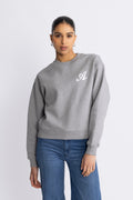 Strand Embroidered Sweatshirt - Grey Melange