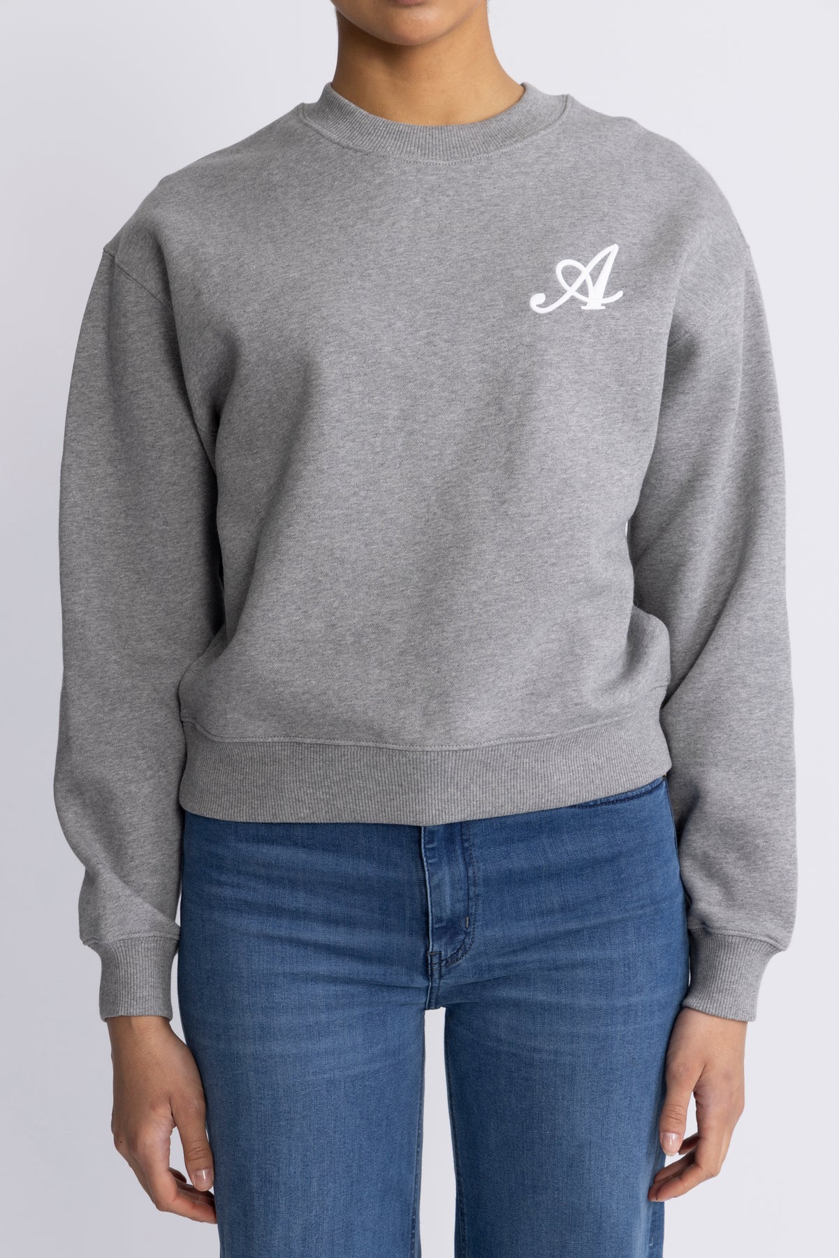 Strand Embroidered Sweatshirt - Grey Melange