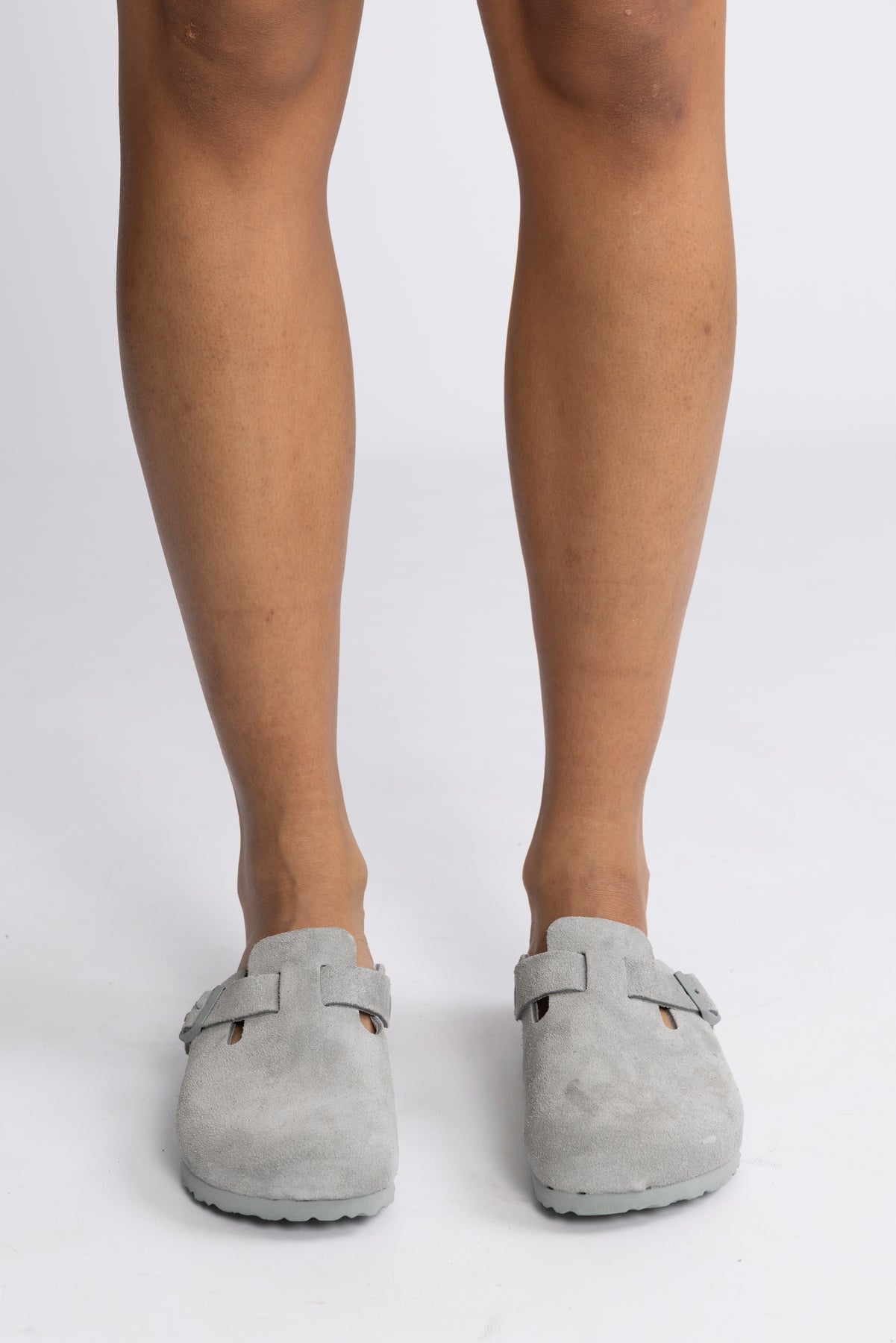 Birkenstock Boston Suede Leather Narrow - Pure Sage