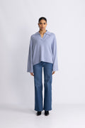 FWSS Cape Cod Polo Sweater - Cornflower Blue