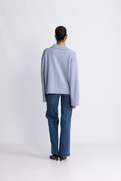 Cape Cod Polo Sweater - Cornflower Blue