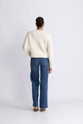 Structured Wool Cardigan - Snowflake
