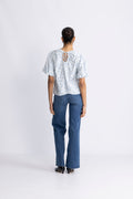 Cajsa Karalynn 2/4 Top Aop - Skyway Flower