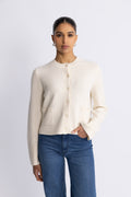 Structured Wool Cardigan - Snowflake