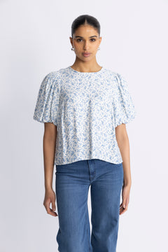 Cajsa Karalynn 2/4 Top Aop - Skyway Flower