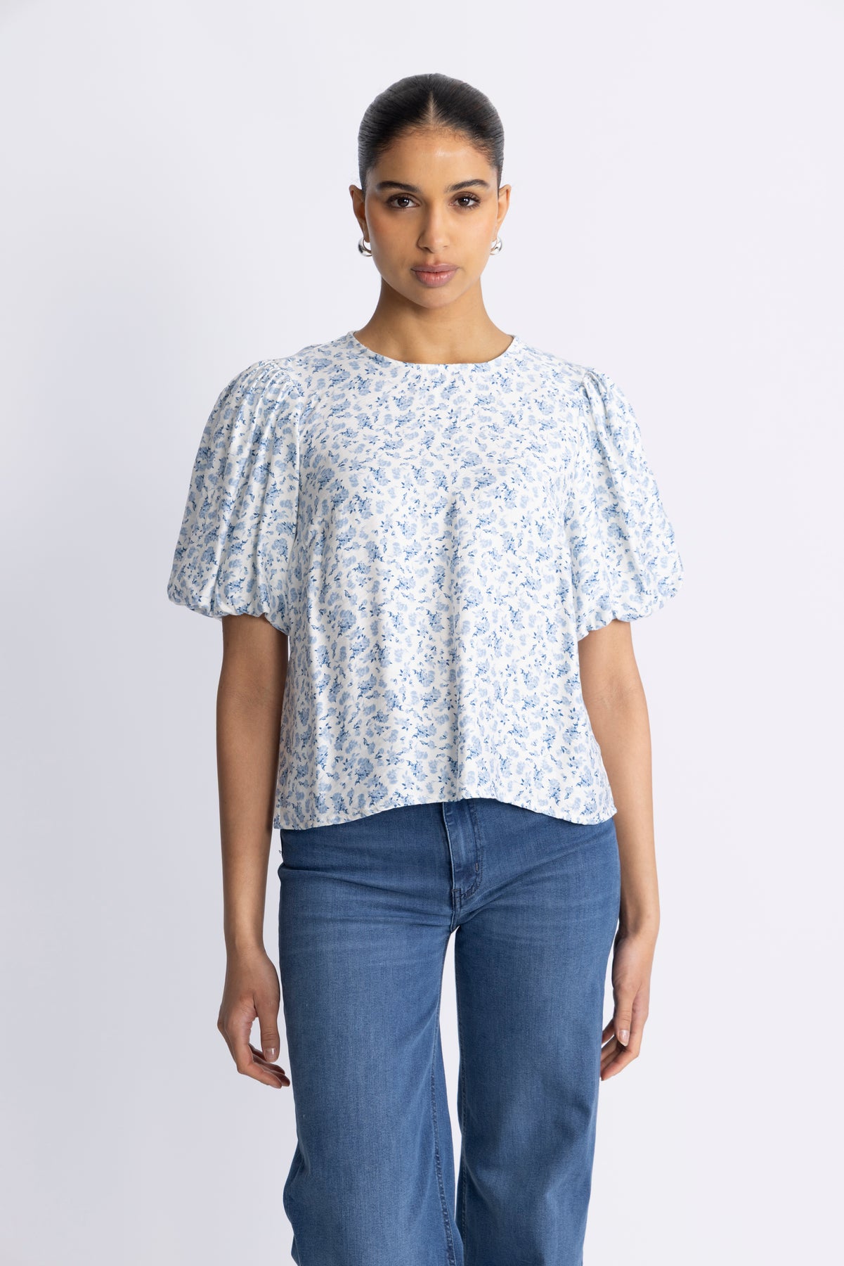 Cajsa Karalynn 2/4 Top Aop - Skyway Flower