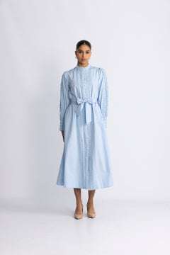 Yasyamina Ls Long Shirt Dress - Clear Sky