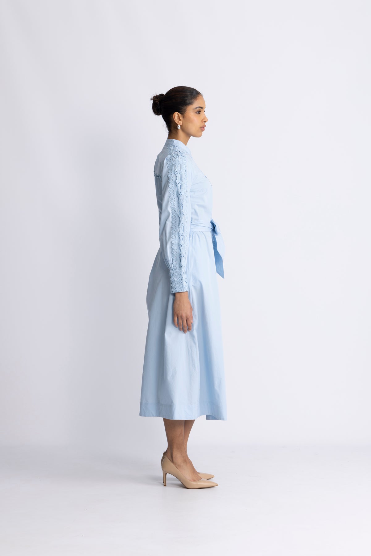 Yasyamina Ls Long Shirt Dress - Clear Sky