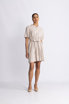 Pennie Ginia 2/4 Shirt Dress - Sand