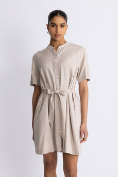 Pennie Ginia 2/4 Shirt Dress - Sand