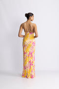 Satin Slip Dress - Poppy Flowers