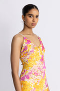 Satin Slip Dress - Poppy Flowers