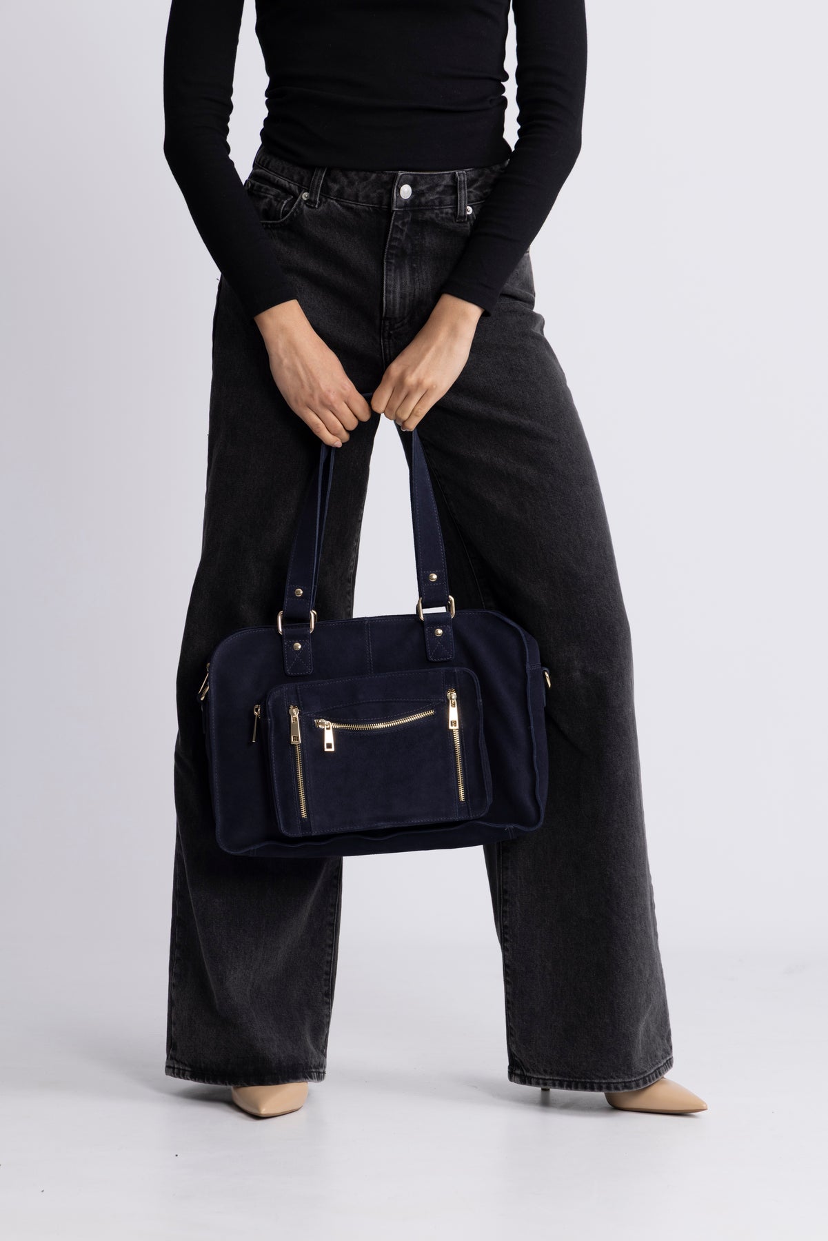 Mille Suede - Navy W. Gold