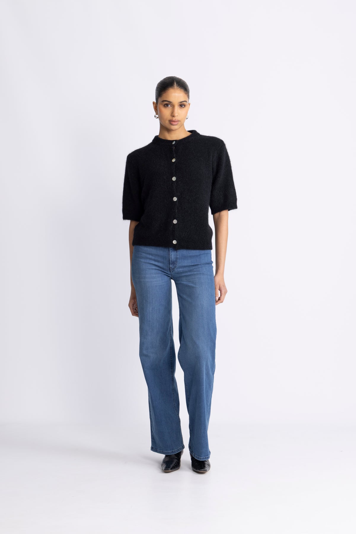 Kae Ss Knit Cardigan - Black
