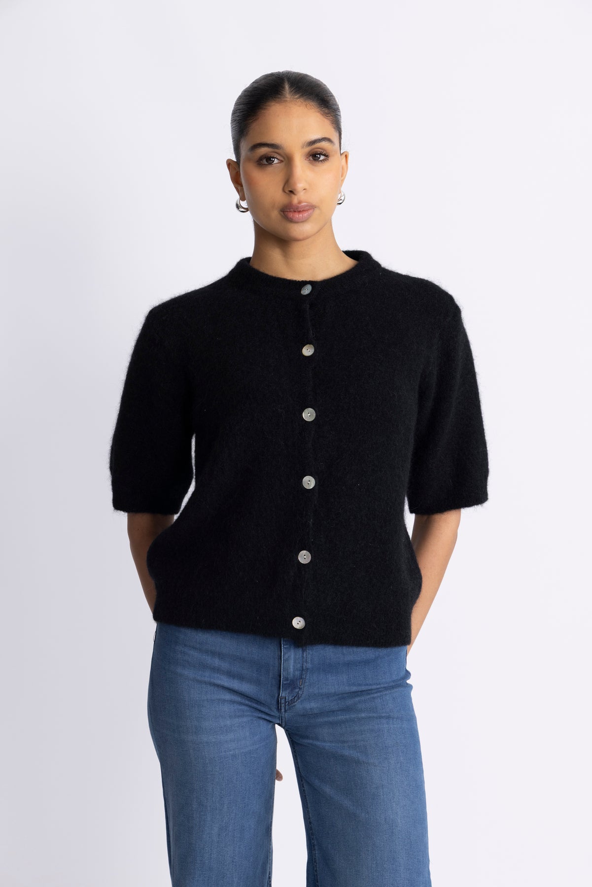 Kae Ss Knit Cardigan - Black