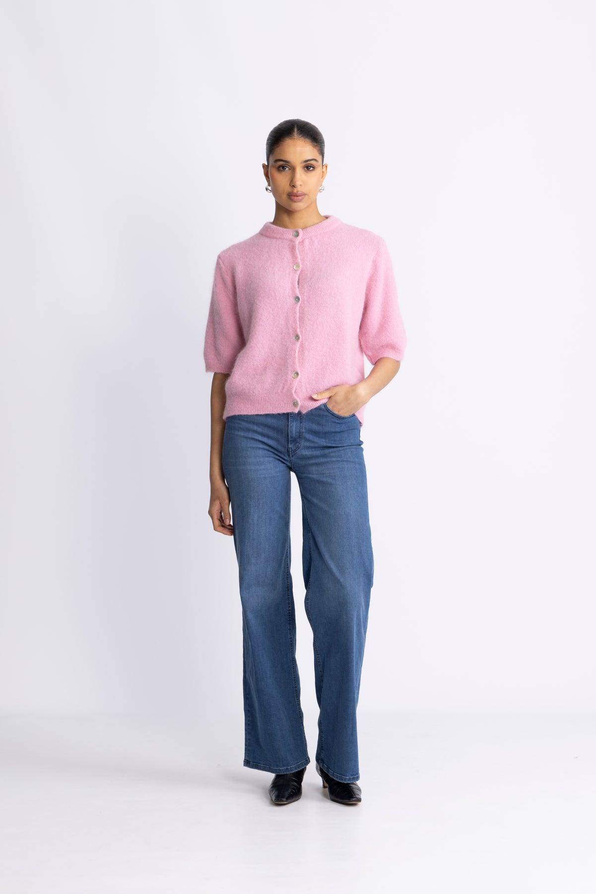 Kae SS Knit Cardigan - Blush