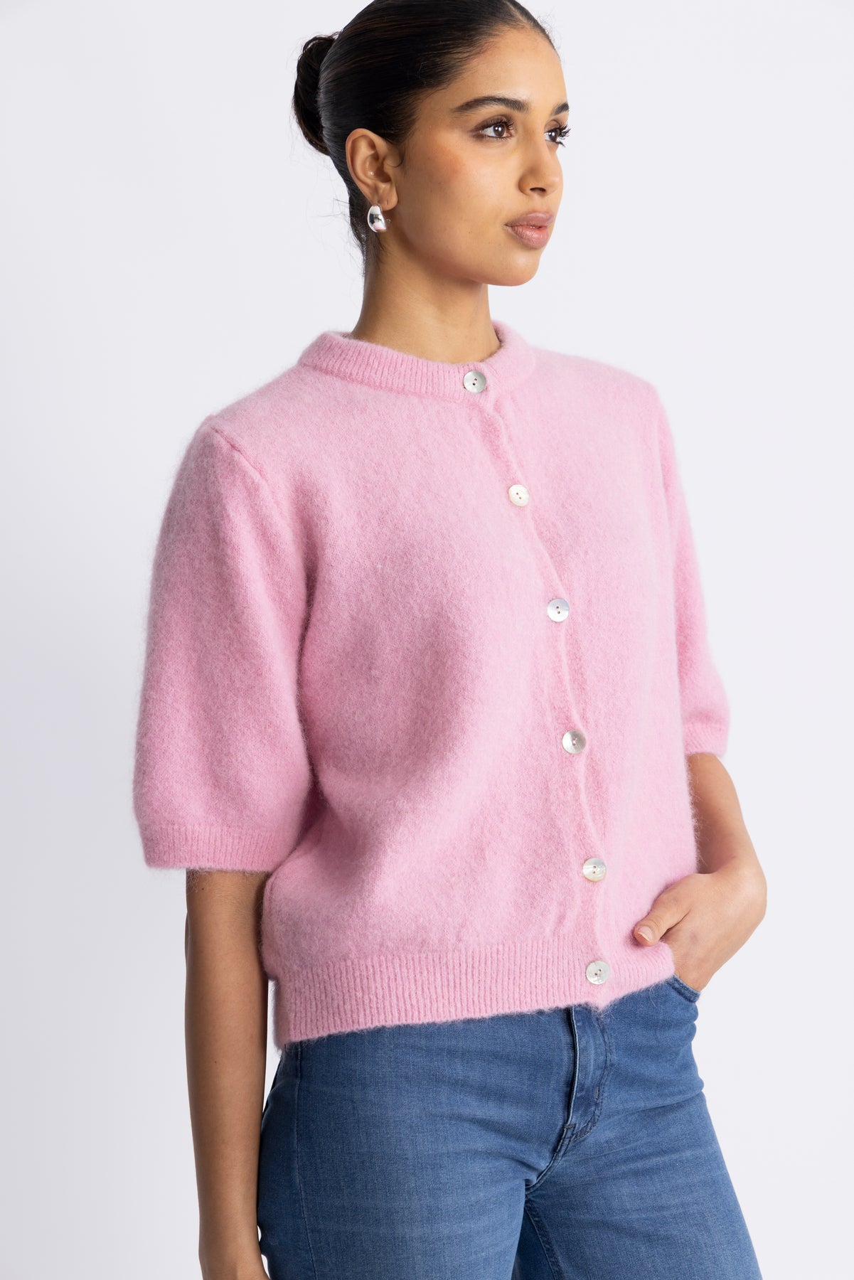 Kae SS Knit Cardigan - Blush