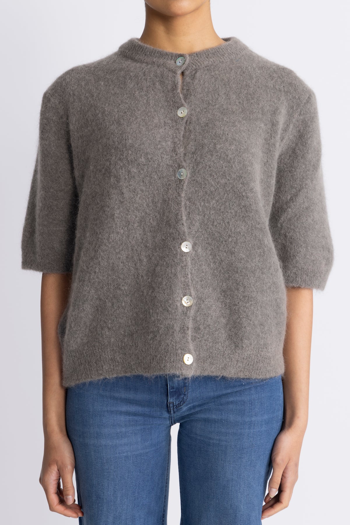 Noella Kae SS Knit Cardigan - Brun