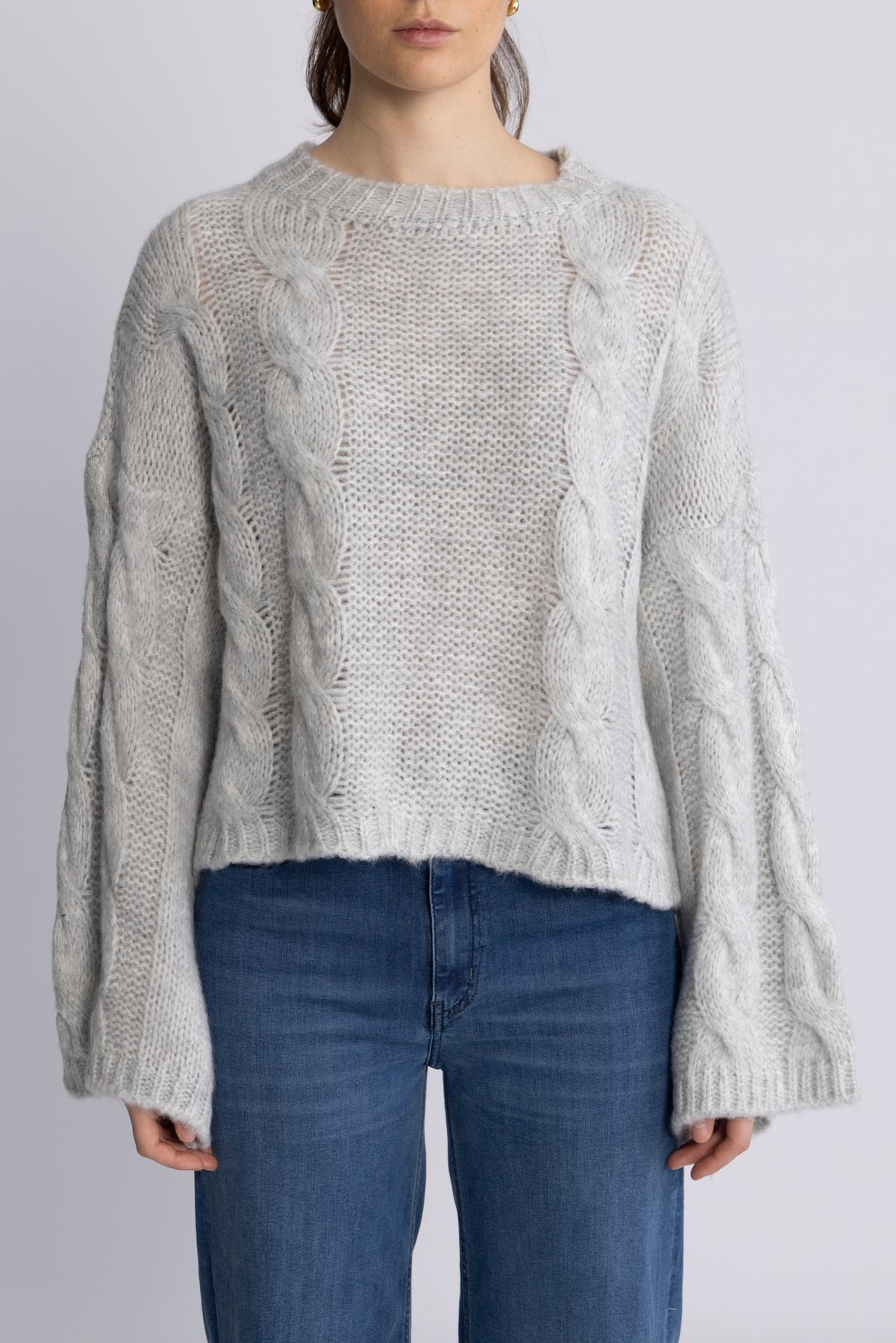 Lyza Sh Knit - Light Grey Melange