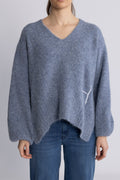 Sofie V-Neck Sweater - Faded Denim