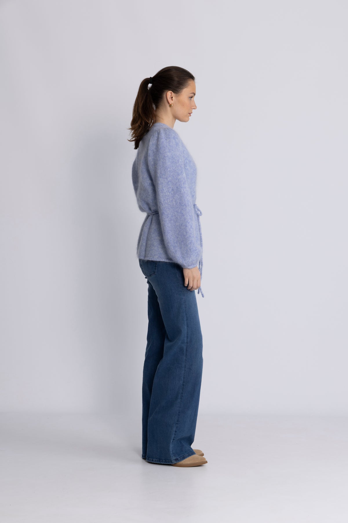 Fredrikke Chunky Cardigan - Ljusblå