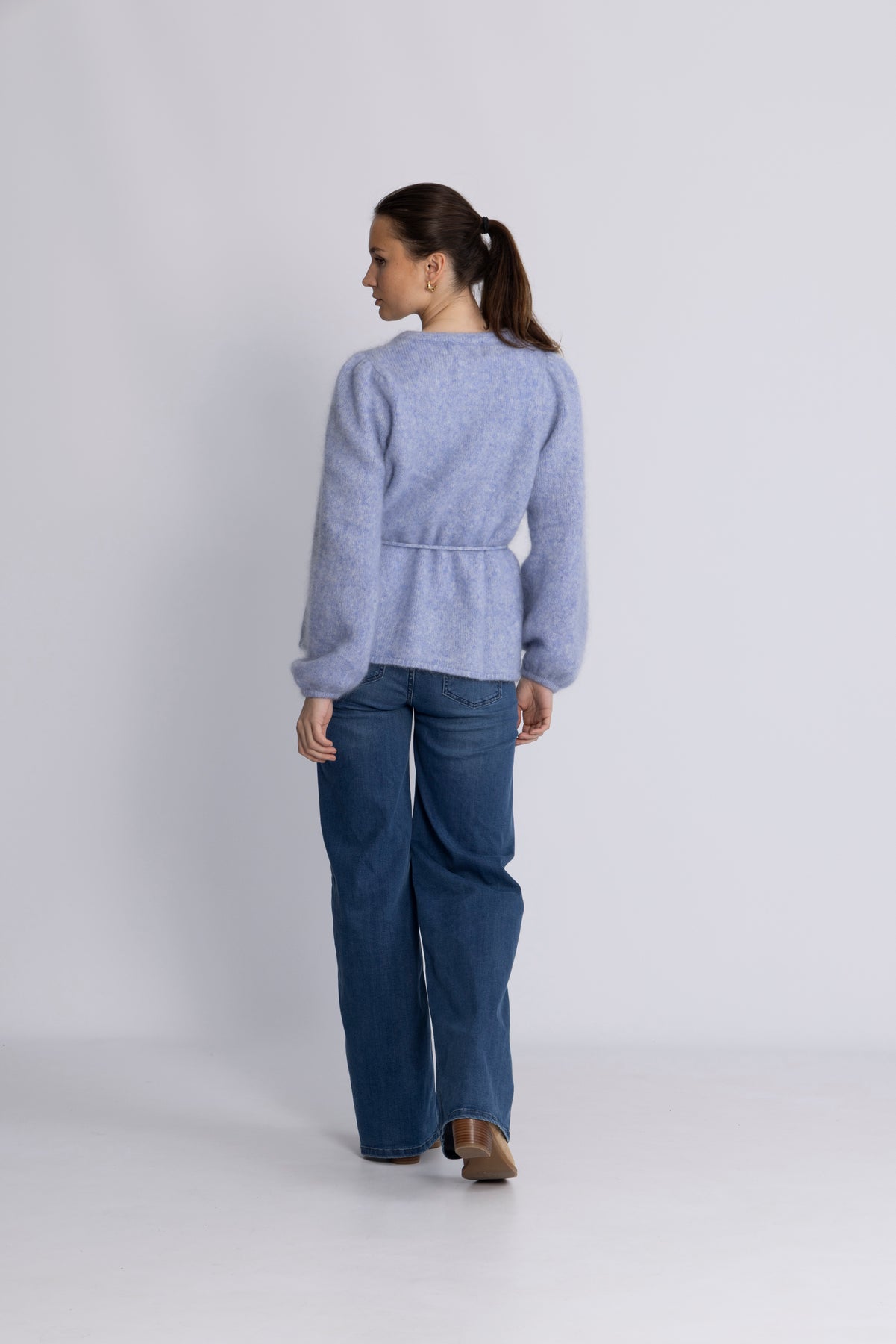 Fredrikke Chunky Cardigan - Ljusblå