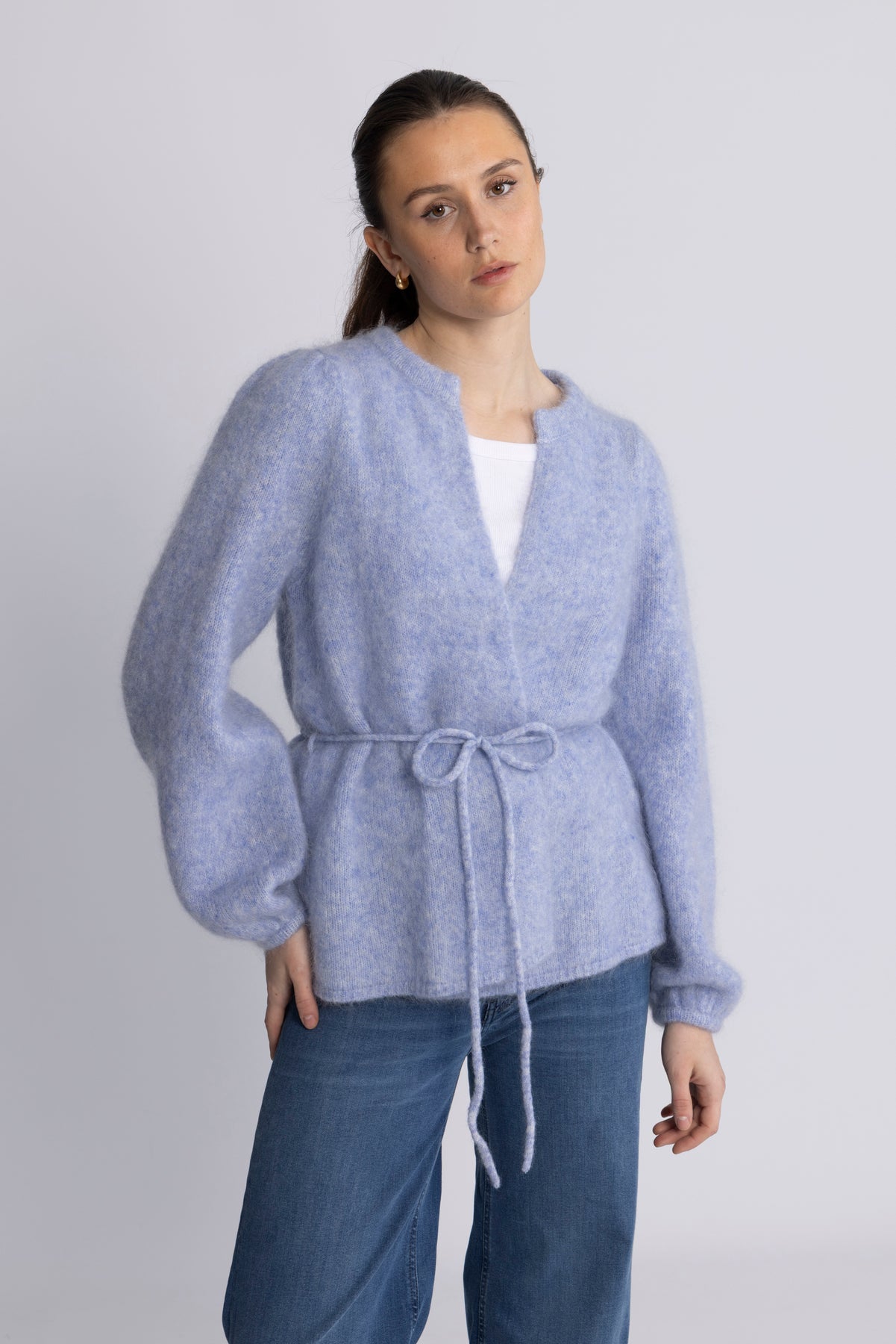 Fredrikke Chunky Cardigan - Ljusblå