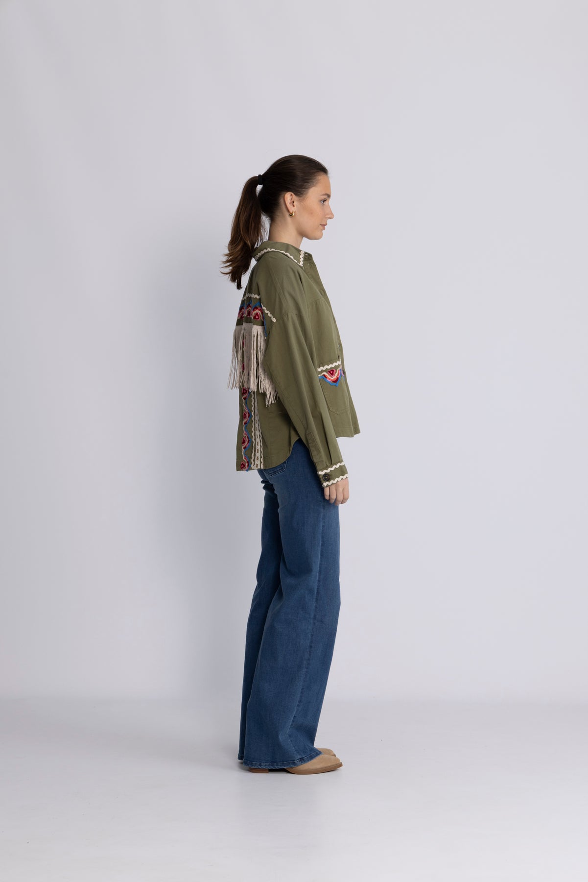 Yasmirra Embroidered Jacket S. - Capulet Olive