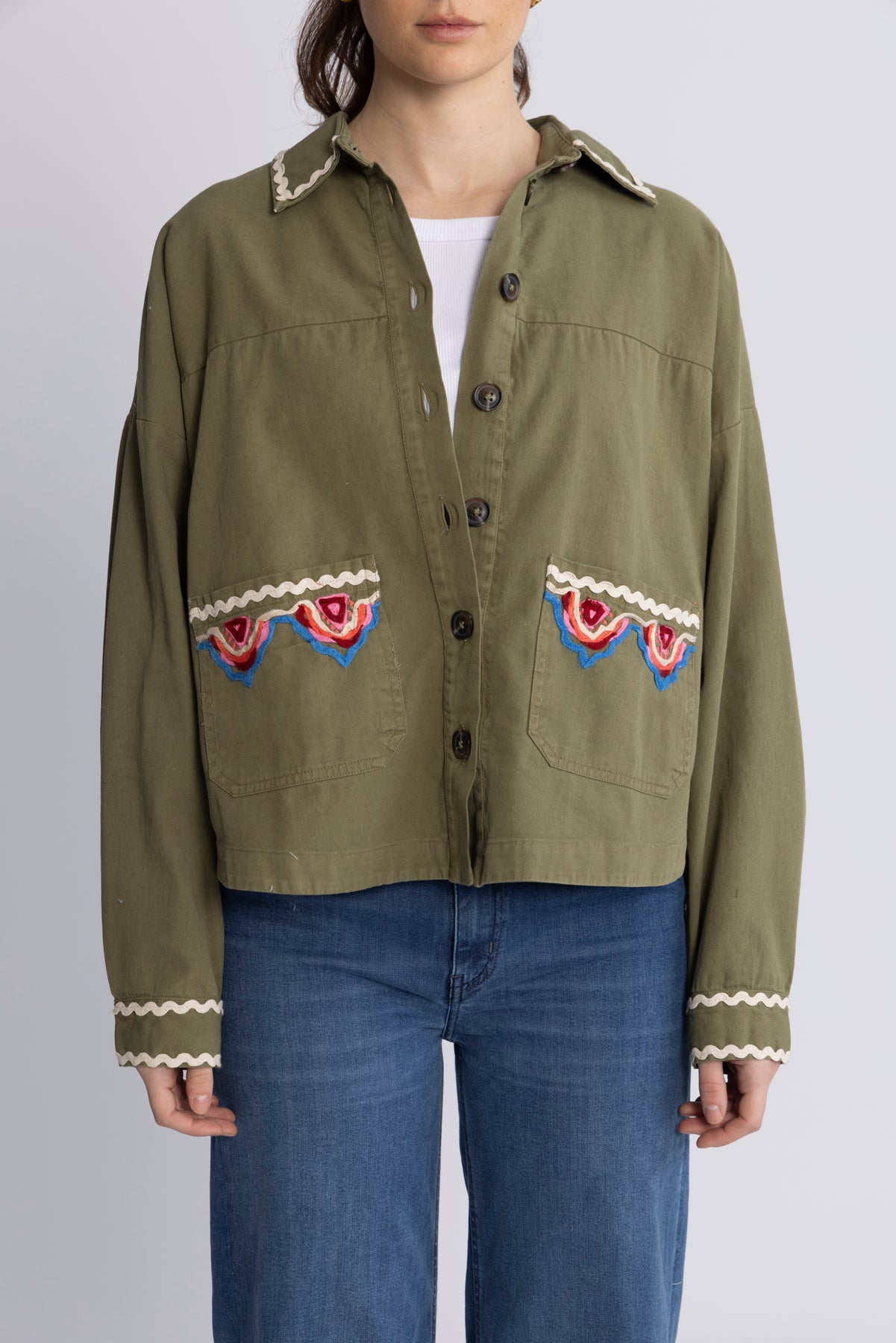 Yasmirra Embroidered Jacket S. - Capulet Olive