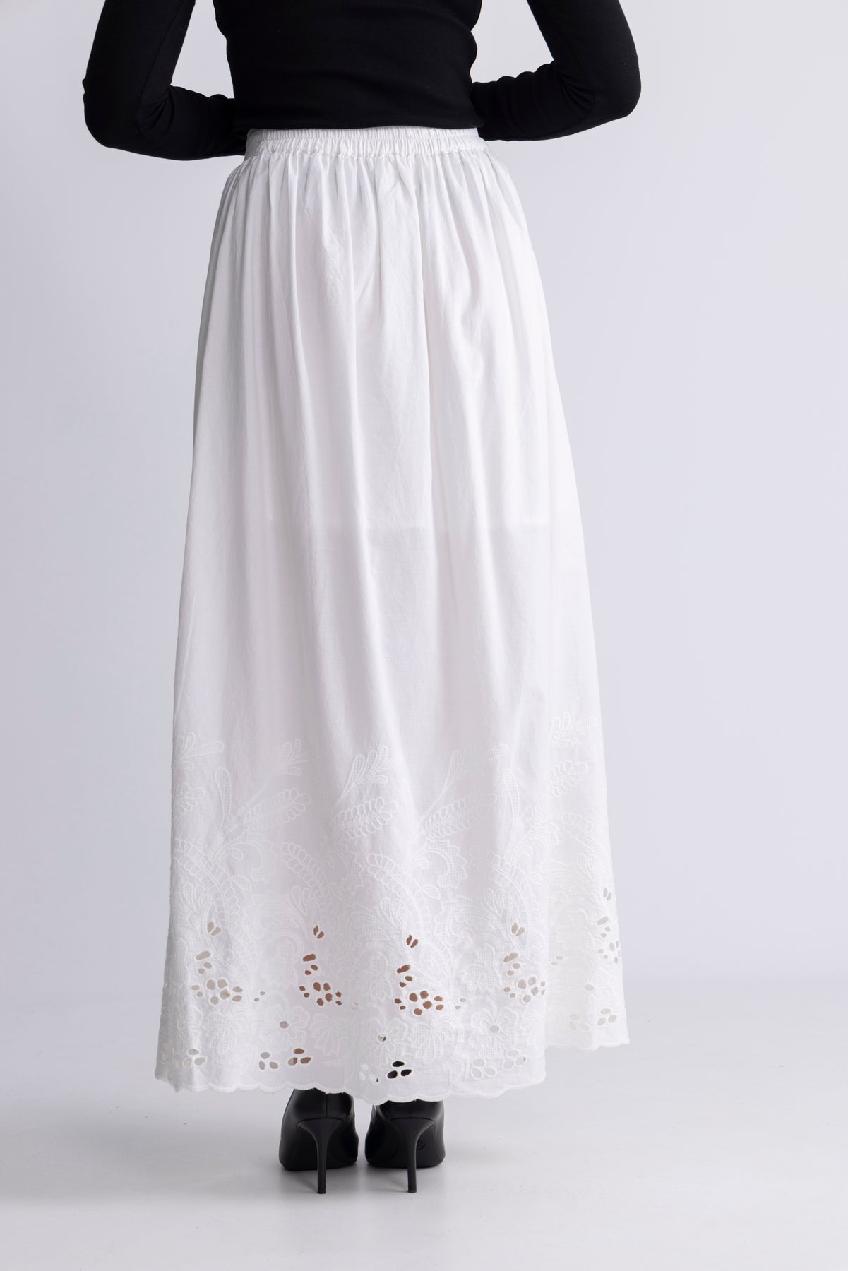 Dahlia Hw Ankle Broderi Kjol B - Bright White