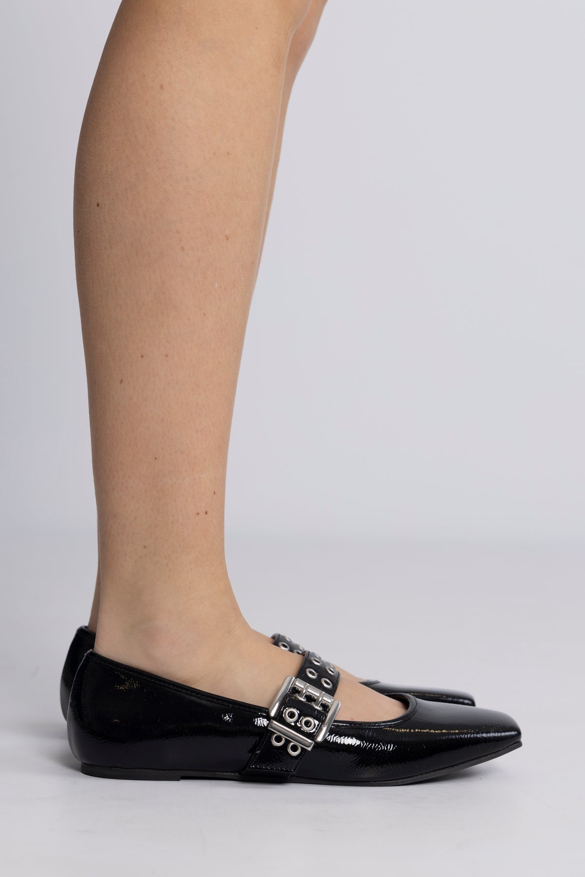 Biarose Karré Mary Jane Flat Faux Leather - Black Patent