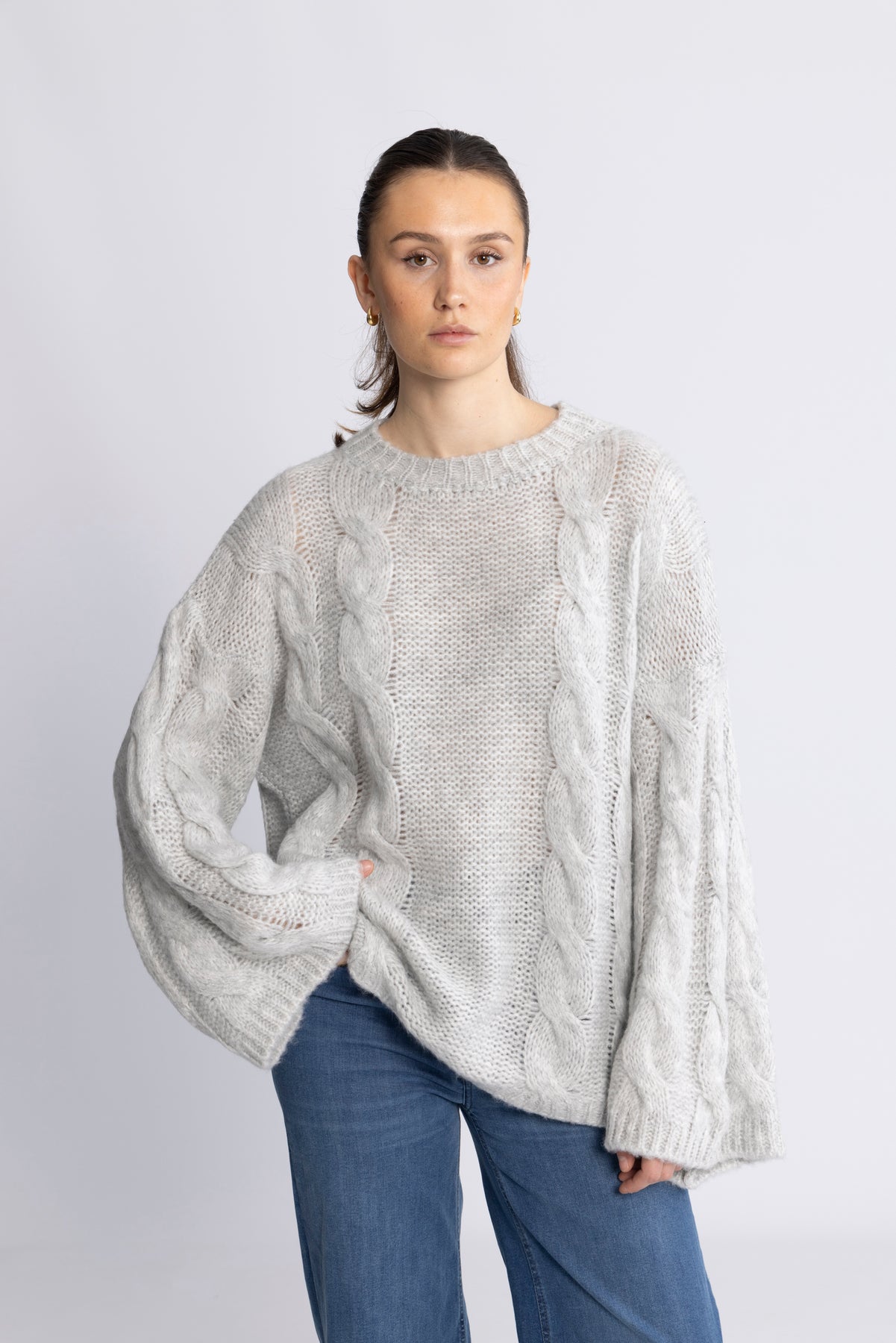 Lyza Knit - Ljusgrå Melerad
