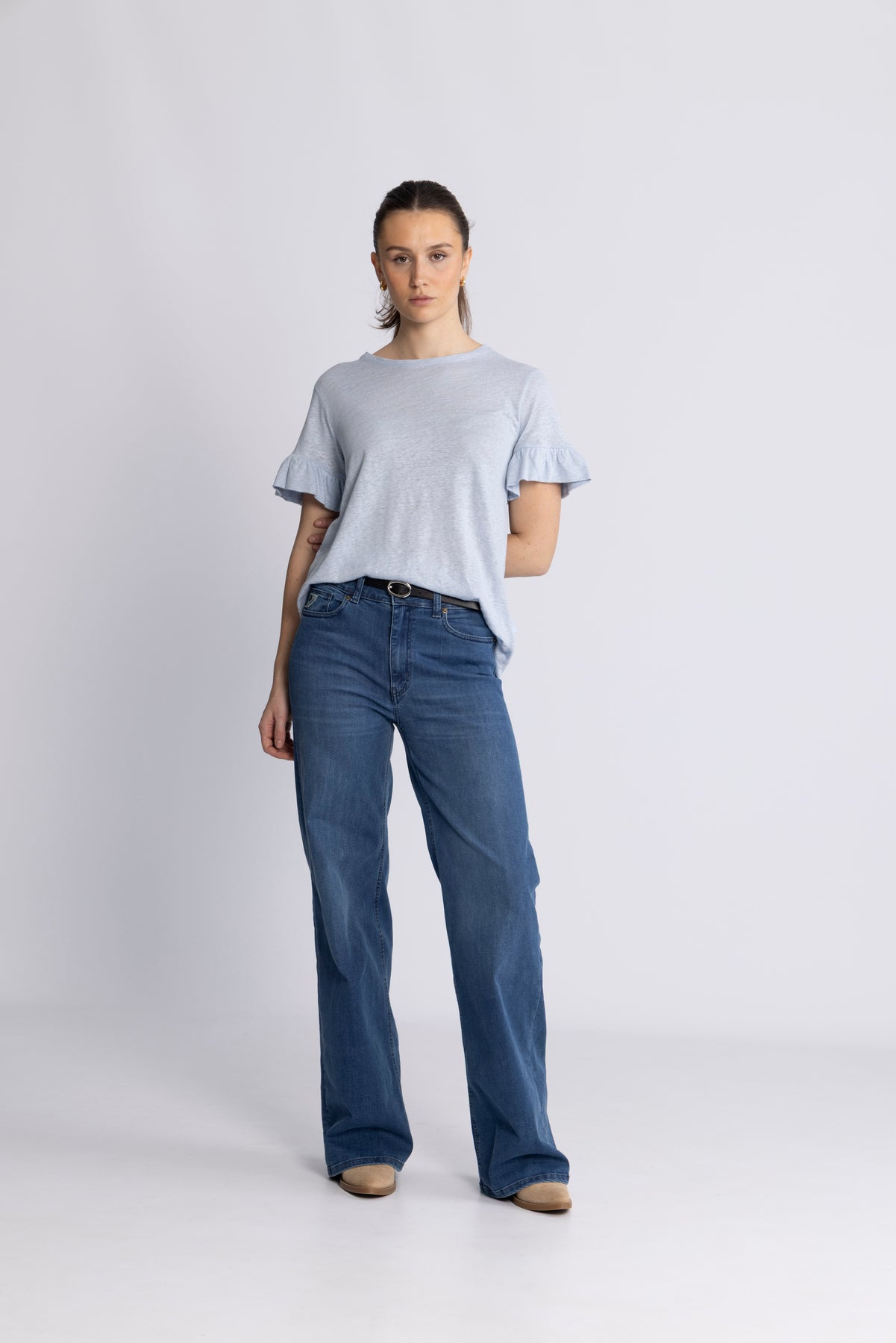 Lara Linen Tee - Kentucky Blue
