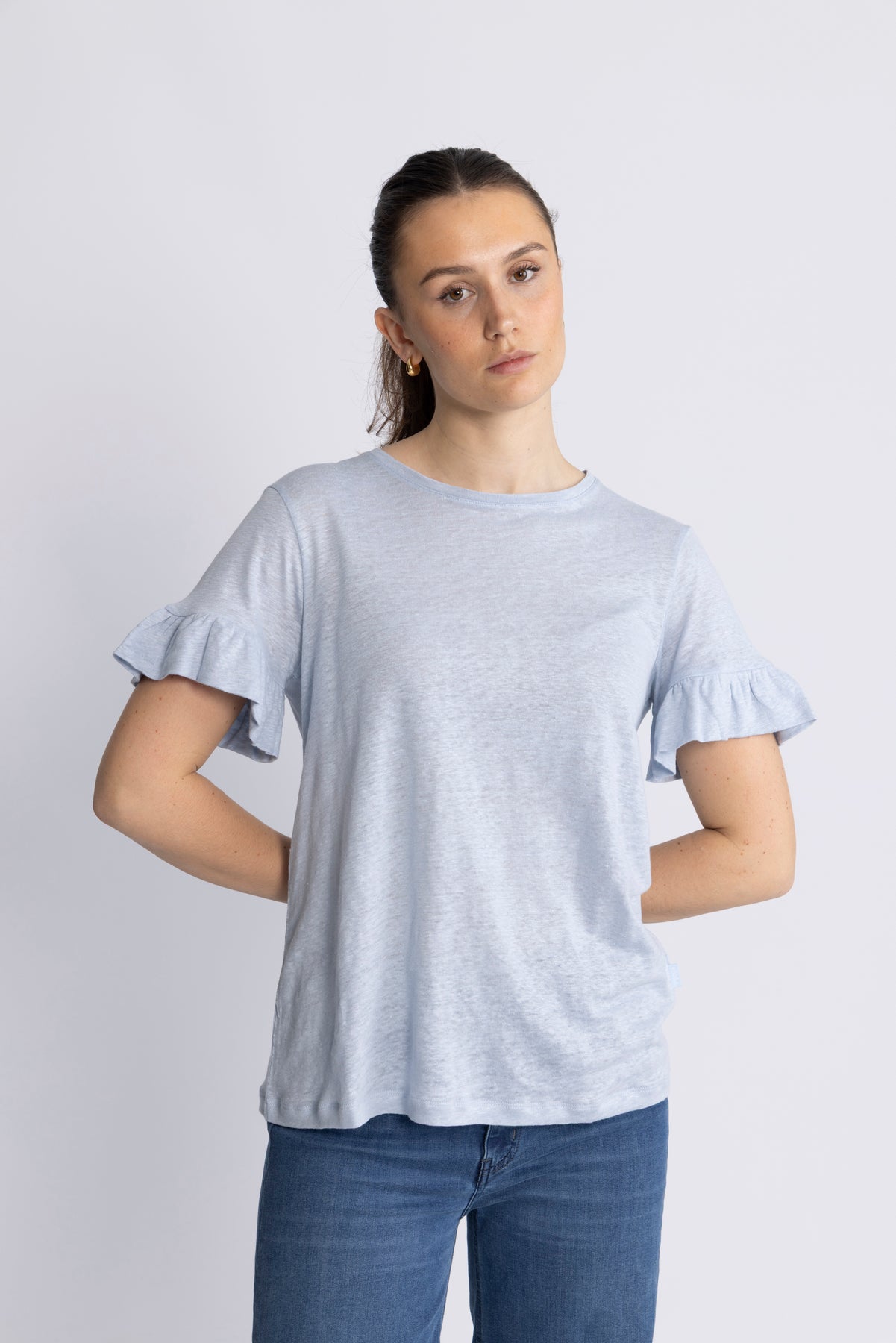 Lara Linen Tee - Kentucky Blue