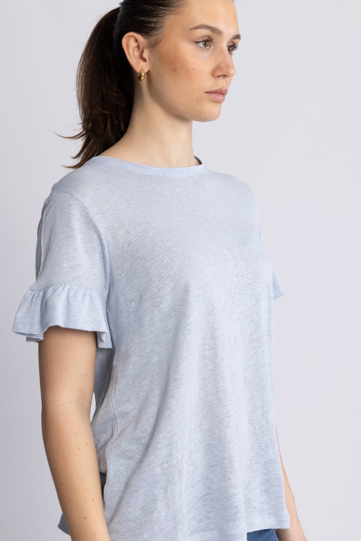 Lara Linen Tee - Kentucky Blue
