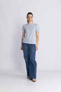 Madeleine Linen Tee - Kentucky Blue