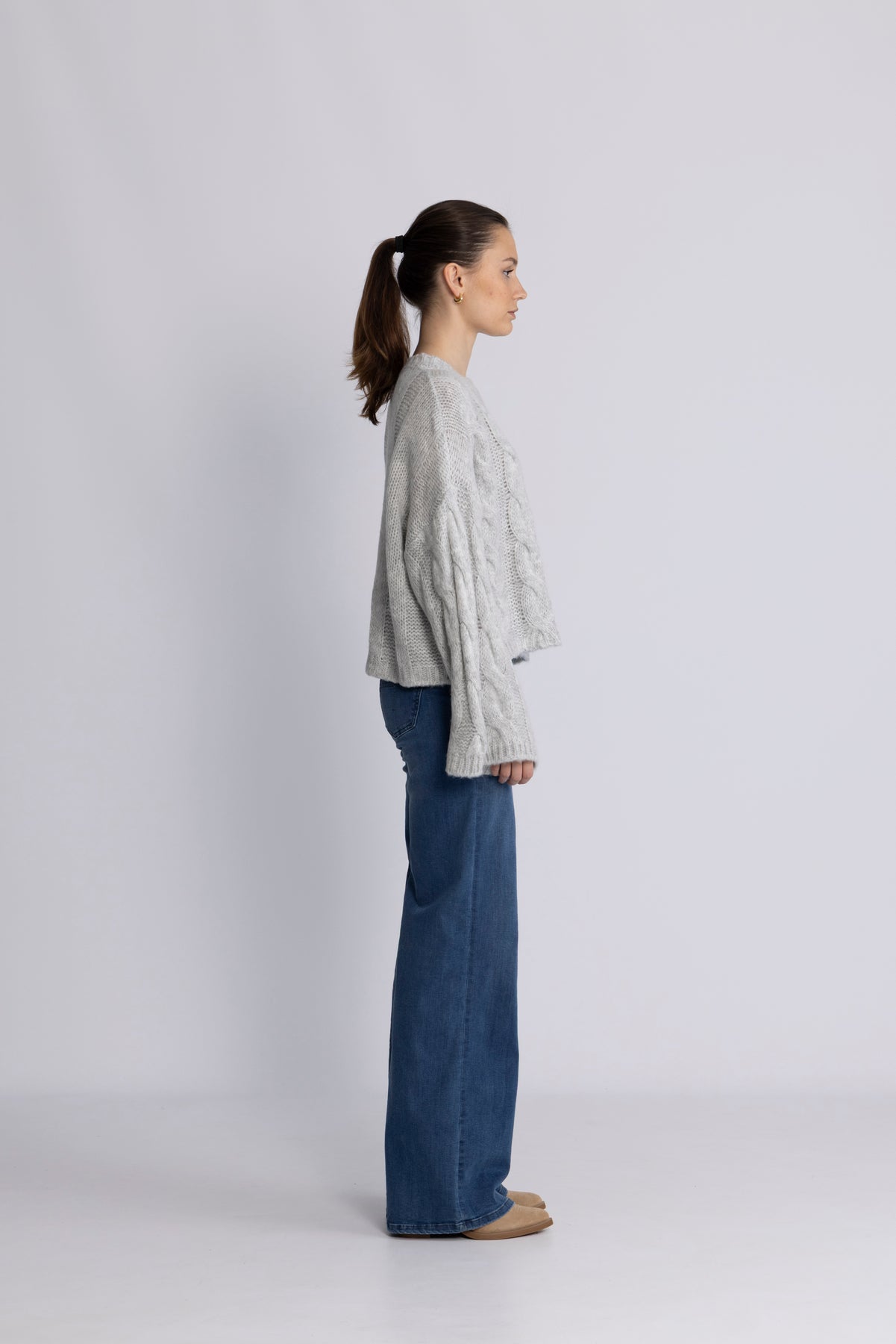 Lyza Sh Knit - Light Grey Melange