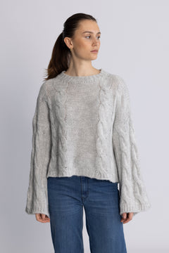 Lyza Sh Knit - Light Grey Melange