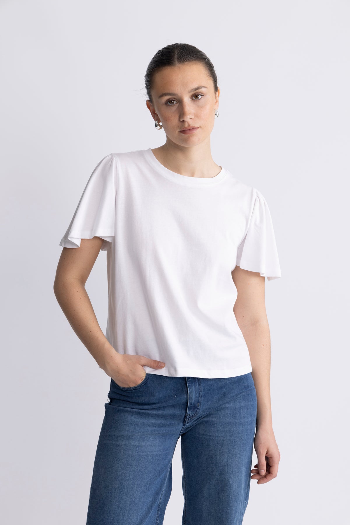 Beckie Organic Puff Tee - Bright White